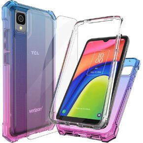 Ailiber Phone Case for TCL 30Z T602DL, TCL 30 LE Case with Screen Protector, Dual Layer Protection, Shockproof Corner TPU Bumper, Heavy Duty Silicone Phone Cover for Straight Talk TCL 30 Z-Camo