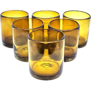Rainbow Colored 9 oz Short Tumblers (set of 6), Recycled Glass, Lead & Toxin Free (9oz Tumbler)