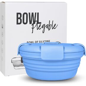 Portable Silicone Collapsible Bowl - Cashmere Gray - 33.8OZ/1000ML - Microwave & Dishwasher Safe - Travel & Hiking Friendly - BPA-Free - Ideal for Camping & Lunch on the Go