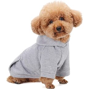 Winter Dog Hoodie with Pockets - Solid Color Polycotton Sweatshirt for Small, Medium, and Large Dogs - Soft, Warm, Cozy Pet Clothing for Cold Weather - Ideal for Outdoor Walks.Cyan Cyan Blue-S