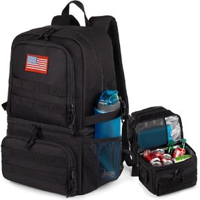 Tactical Double Deck Cooler Backpack for Men,Large Lunch Backpack with 2 Compartment,Soft Cooler Bag Water-Resistant Leak Proof Cooler Bag Beach Picnic