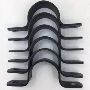 Black Durable U-Clamps Metal Pipe Clamps Double Hole Double Hole Pipe Strap DIY U-Bracket (Pack of 6) (1 INCH)