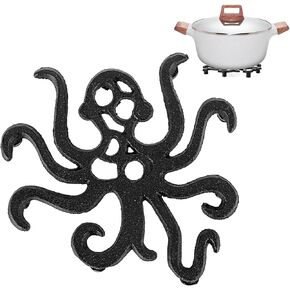 Sumnacon 1Pcs Oval Cast Iron Trivet - Antique Heat Resistant Metal Trivet for Hot Dish Pot Pan Teapot, Vintage Well Made Hot Plate Pad for Kitchen Dining Countertop Table