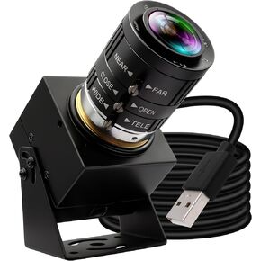 USB Camera 48MP Webcam 8K Ultra HD USB Camera 3.6-10mm 3X Manual Zoom Lens Webcam for Computer Lightburn Close up Camera for Laser Engraver Plug and Play For Document Scanning Face Recognition