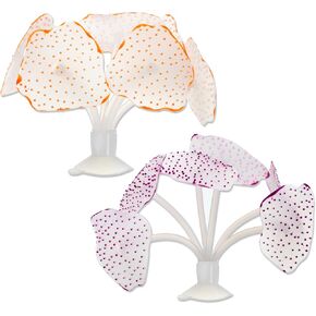 Artificial Coral Ornament, Soft Silicone Glowing Fish Tank Coral with Sucker, Fluorescence Coral Decor for Aquarium Decor Blue Green 2pcs