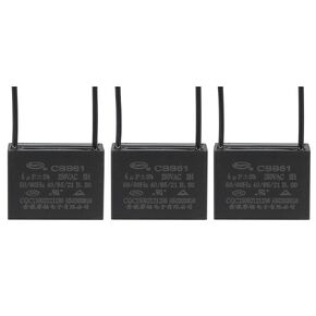 YOKIVE 3Pcs Ceiling Fan Capacitor CBB61, Metallized Polypropylene Film Capacitor Great for Fans Pumps Motors Running (4uF 250V AC 2 Wires 50/60Hz)