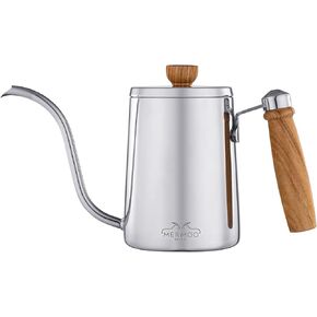 MERMOO YILAN Coffee Kettle Pour Over Coffee Maker 600ml Tea Pot Gooseneck Kettle Stovetop Stainless Kettle with Anti-scald Handle(black)