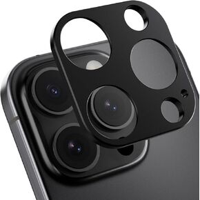 SWITCHEASY Camera Lens Protector for 2024 iPhone 16 Pro 6.3", 16 Pro Max 6.9" Aluminum Alloy Without Glass [Original Shooting Effect], Easy to Install, Case Friendly- LenShield | Titanium Black