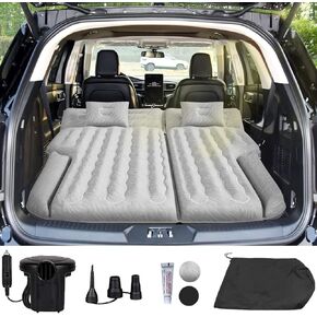 Umbrauto Car Air Mattress for Mid/Large SUVs, 200CM Length SUV Camping Bed with Upgraded Flocking Surface/Durable 210T Bottom, Quick Inflation w/Electric Pump Sleeping Airbed for SUV Back Trunk