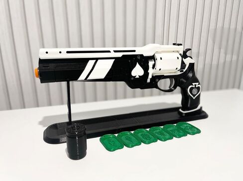Ace of Spades Hand Cannon - Moving Parts ! - FREE Gambit coins - Props Cosplay 3D Printed Replica (Assembled + Stand) in Saudi Arabia