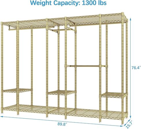 VIPEK V50i Extra Large Portable Closet Rack Bedroom Armoire Freestanding Wardrobe Closet, Heavy Duty Clothes Rack Multi-Functional Metal Clothing Rack for Hanging Clothes, Max Load 1300lbs, Black in Saudi Arabia