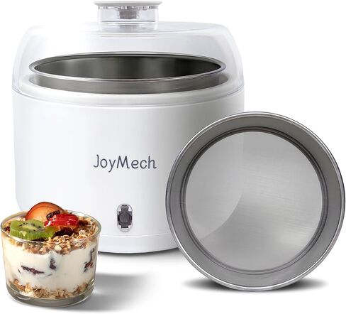 Compact Yogurt Maker Machine with Strainer, Greek Yogurt Maker Machine with Constant Temperature Control, Stainless Steel Container, 1 Quart Container, Ideal for Yogurt, Natto and Kefir in Saudi Arabia