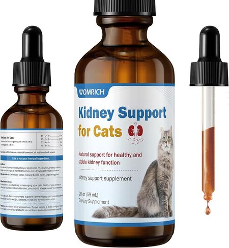 Kidney Support for Cats - Cat Kidney Support Drops 2 oz, Cat UTI Remedy Supplement - Improve Weight Loss, Lack of Appetite, Excessive Drinking, Lethargy, Blood in Urine, Dull Coat in Saudi Arabia