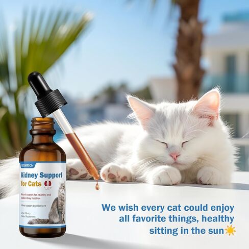 Kidney Support for Cats - Cat Kidney Support Drops 2 oz, Cat UTI Remedy Supplement - Improve Weight Loss, Lack of Appetite, Excessive Drinking, Lethargy, Blood in Urine, Dull Coat in Saudi Arabia