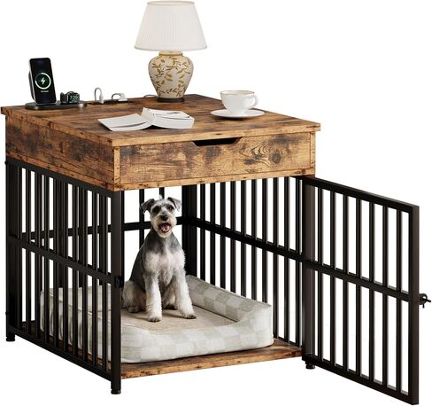 IRONCK Dog Crate Furniture for Small Dogs, Rustic Brown in Kuwait