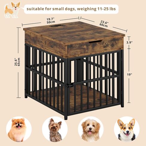 IRONCK Dog Crate Furniture for Small Dogs, Rustic Brown in Kuwait