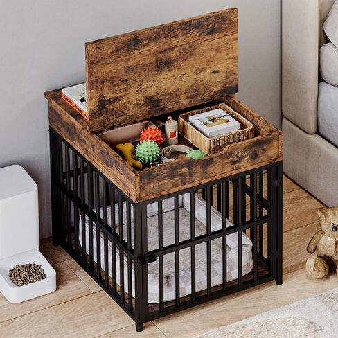 IRONCK Dog Crate Furniture for Small Dogs, Rustic Brown in Kuwait
