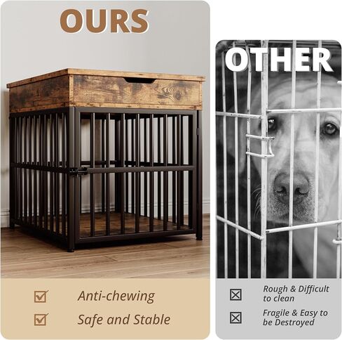 IRONCK Dog Crate Furniture for Small Dogs, Rustic Brown in Kuwait