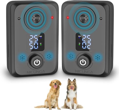 Anti Barking Device for Dogs, Ipx4 Waterproof Dog Bark Deterrent Devices, Automatically Detect Barking Dog Deterrent with 3 Adjustable Detection Ranges, Dog Training Clicker Black 2Pack in Saudi Arabia