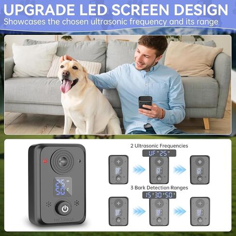 Anti Barking Device for Dogs, Ipx4 Waterproof Dog Bark Deterrent Devices, Automatically Detect Barking Dog Deterrent with 3 Adjustable Detection Ranges, Dog Training Clicker Black 2Pack in Saudi Arabia