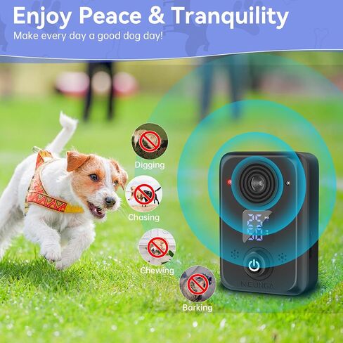 Anti Barking Device for Dogs, Ipx4 Waterproof Dog Bark Deterrent Devices, Automatically Detect Barking Dog Deterrent with 3 Adjustable Detection Ranges, Dog Training Clicker Black 2Pack in Saudi Arabia