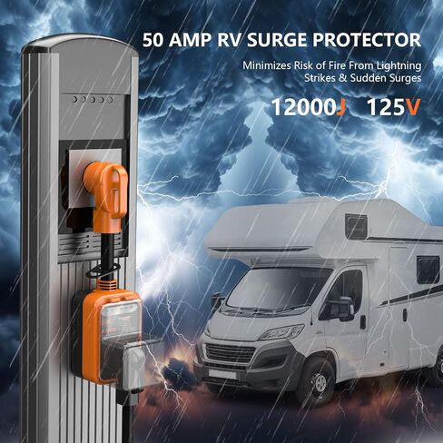 RV Surge Protector 30 أمبير، 10000 جول RV محلل دائرة مع غطاء مقاوم للماء، قابس محول RV لمقطورات السفر التخييم in Kuwait