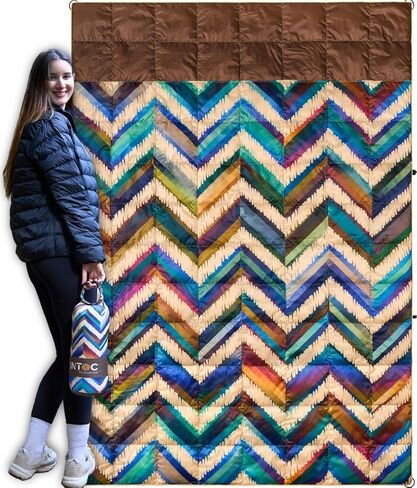 Puffy Camping Blanket │100% Recycled Polyester Insulation, Waterproof, Lightweight & Warm Quilt │ Portable, Packable Blanket for Outdoor Camping, Backpacking, Hiking, Travel, Stadium Use in Saudi Arabia