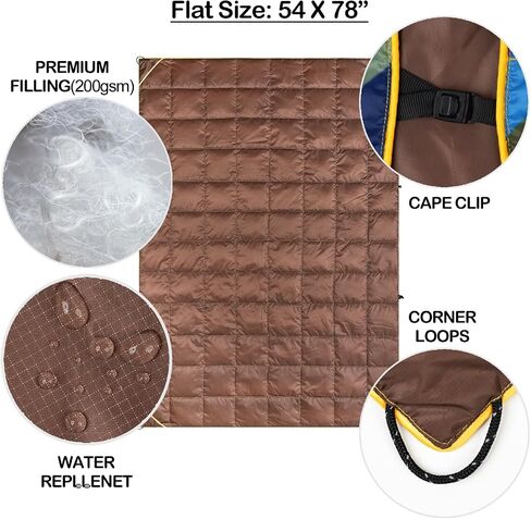 Puffy Camping Blanket │100% Recycled Polyester Insulation, Waterproof, Lightweight & Warm Quilt │ Portable, Packable Blanket for Outdoor Camping, Backpacking, Hiking, Travel, Stadium Use in Saudi Arabia