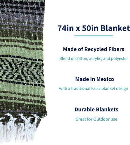 La Montana Bulk Falsa Mexican Blanket, 10 Pack, Assorted Neutrals in Kuwait