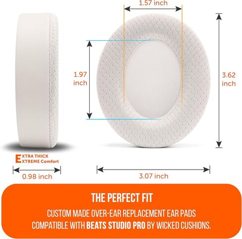WC Freeze Studio Pro - Cooling Gel Ear Pads for Beats Studio Pro by Wicked Cushions | Does not fit Any Other Beats Headphones | Enhanced Foam, Stronger Adhesive, Cooler for Longer | Beige in Kuwait