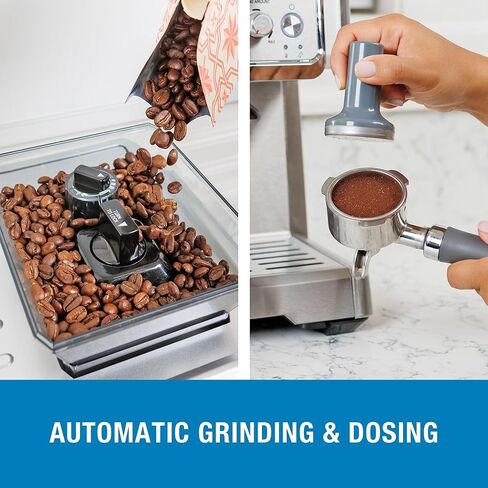 Kenmore Espresso Machine With Grinder Milk Frother 15 Bar Semi Automatic Espresso Coffee Maker Cappuccino Latte Home Barista Brushed Stainless Steel in Saudi Arabia