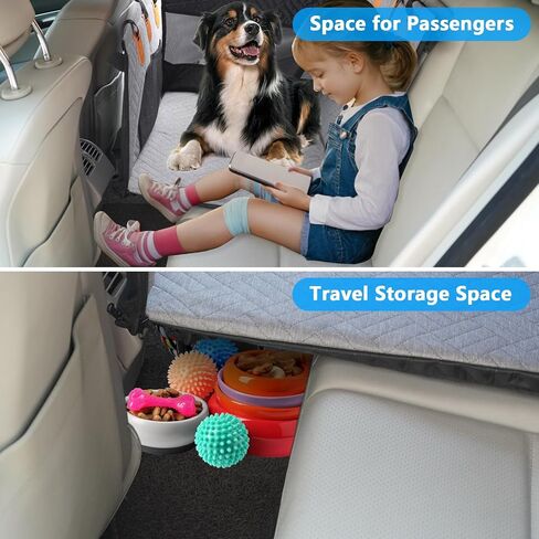 Dog Car Seat for Large Medium Dogs, Hard Bottom Back Seat Extender for Dogs with Soft Removable Blanket, Non-Slip Dog Car Hammock Turn into Soft Dog Car Bed,Pet Car Seat for Car SUV Truck(Black) in Kuwait