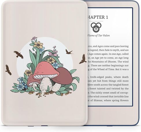 Tacky Design Mushroom Skin for Kindle Oasis Skin Decal, Light Beige Skin for Kindle Stickers, Premium Vinyl 3M Full Wrap for Kindle Skin Covers for (Kindle Oasis (10th Gen, 2019)) in Kuwait