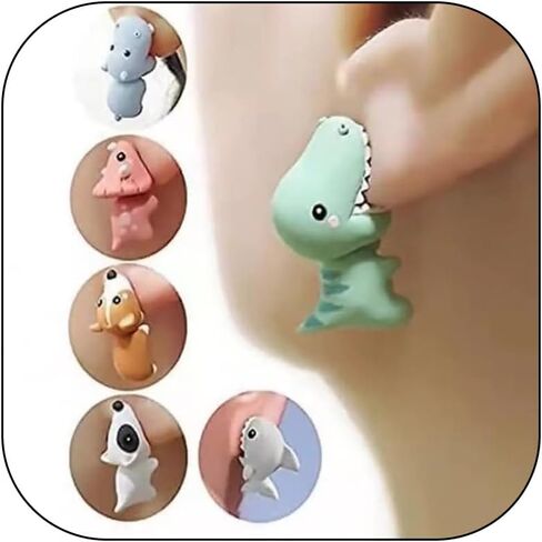 Cute Animal Bite Earrings for Women Fun Stud Earrings Dinosaur Earrings 3D Shark Earrings for Animal Lovers Jewelry Gifts in Saudi Arabia