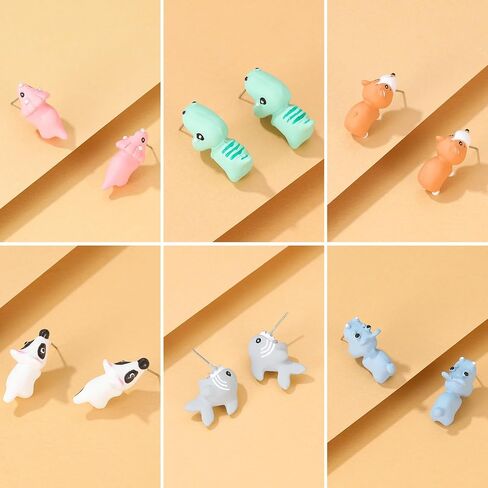 Cute Animal Bite Earrings for Women Fun Stud Earrings Dinosaur Earrings 3D Shark Earrings for Animal Lovers Jewelry Gifts in Saudi Arabia