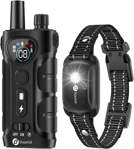 Dog Shock Collar,3300FT Dog Training Collar with Remote,IPX8 Waterproof E-Collar with Beep,Vibration,Shock,Light,Shock Lock Mode,Electric Shock Collar for Small Medium Large Dogs,Green in Kuwait