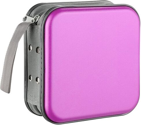 DVD Case, 48 Capacity CD Case Portable CD Case Holder Storage Hard Plastic DVD CD Wallet Holder Organizer for Car (Purple) in Saudi Arabia