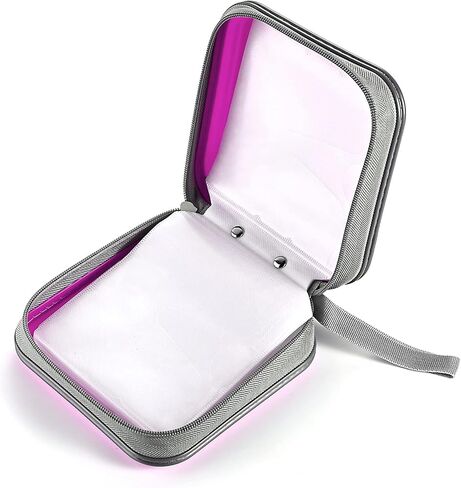 DVD Case, 48 Capacity CD Case Portable CD Case Holder Storage Hard Plastic DVD CD Wallet Holder Organizer for Car (Purple) in Saudi Arabia