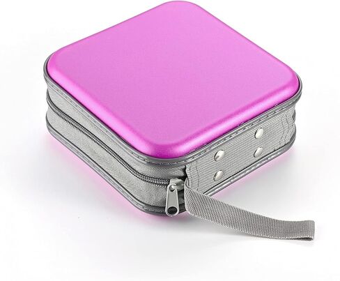 DVD Case, 48 Capacity CD Case Portable CD Case Holder Storage Hard Plastic DVD CD Wallet Holder Organizer for Car (Purple) in Saudi Arabia