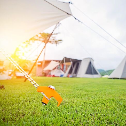 36 Tent Stakes Heavy Duty Metal Tent Stakes Screw in Camping Stakes with Luminous Head Ground Anchor Pegs Threaded Tent Spikes with Hex Head Driver and Storage Box in Saudi Arabia