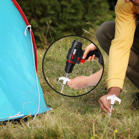 36 Tent Stakes Heavy Duty Metal Tent Stakes Screw in Camping Stakes with Luminous Head Ground Anchor Pegs Threaded Tent Spikes with Hex Head Driver and Storage Box in Saudi Arabia