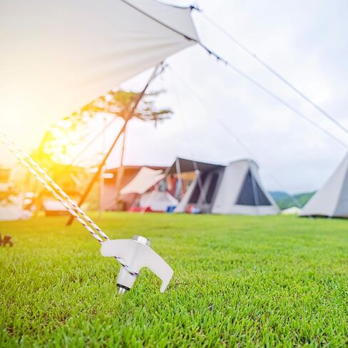 36 Tent Stakes Heavy Duty Metal Tent Stakes Screw in Camping Stakes with Luminous Head Ground Anchor Pegs Threaded Tent Spikes with Hex Head Driver and Storage Box in Saudi Arabia