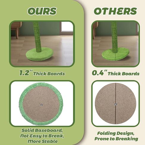 عمود خدش للقطط من polamg للقطط الداخلية، 35 بوصة من أعمدة الخدش للقطط الصبار مع النعناع البري، أعمدة خدش حبل السيزال الممتازة للقطط الصغيرة والبالغة، عمود خدش كبير قوي in Kuwait
