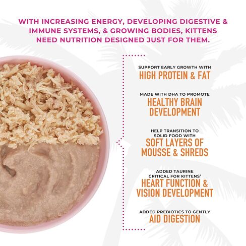 Tiki Cat Baby Thrive, Chicken & Chicken Liver, High-Protein & Flavorful, Wet Cat Food for Kittens 4 Weeks+, 5.6 oz. Pouches (Pack of 8) in Kuwait