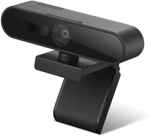 Lenovo HD 1080p Webcam (300 FHD)- Black w/ 95° Wide Angle, 360° Rotation Pan & Tilt, Dual Microphones, Privacy Shutter in Kuwait