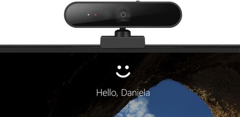 Lenovo HD 1080p Webcam (300 FHD)- Black w/ 95° Wide Angle, 360° Rotation Pan & Tilt, Dual Microphones, Privacy Shutter in Kuwait