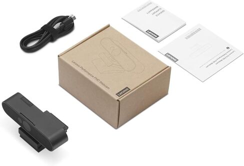 Lenovo HD 1080p Webcam (300 FHD)- Black w/ 95° Wide Angle, 360° Rotation Pan & Tilt, Dual Microphones, Privacy Shutter in Kuwait