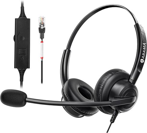 Arama Cisco Phone Headset with Microphone Noise Cancelling,RJ9 Telephone Headset Compatible with Cisco Office Landline Phones 6851 6945 7841 7861 7942 7945 7961 7962 7965 8811 8841 (A602C) in Saudi Arabia