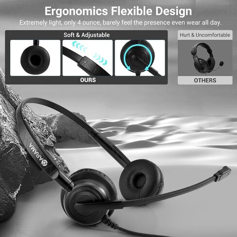 Arama Cisco Phone Headset with Microphone Noise Cancelling,RJ9 Telephone Headset Compatible with Cisco Office Landline Phones 6851 6945 7841 7861 7942 7945 7961 7962 7965 8811 8841 (A602C) in Saudi Arabia