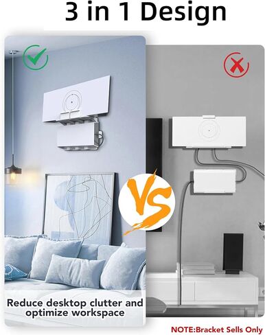 For Starlink Gen 3 Router Mount, 3 in 1 for Starlink Standard Mesh Router and Power Supply Wall Mount Mounting Kit with Cable Caddy, Compatible with Starlink V3&Gen3 Standard Router Accessories in Saudi Arabia